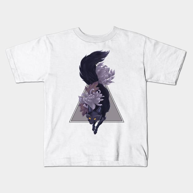 Fox and Flowers Kids T-Shirt by Jess Adams